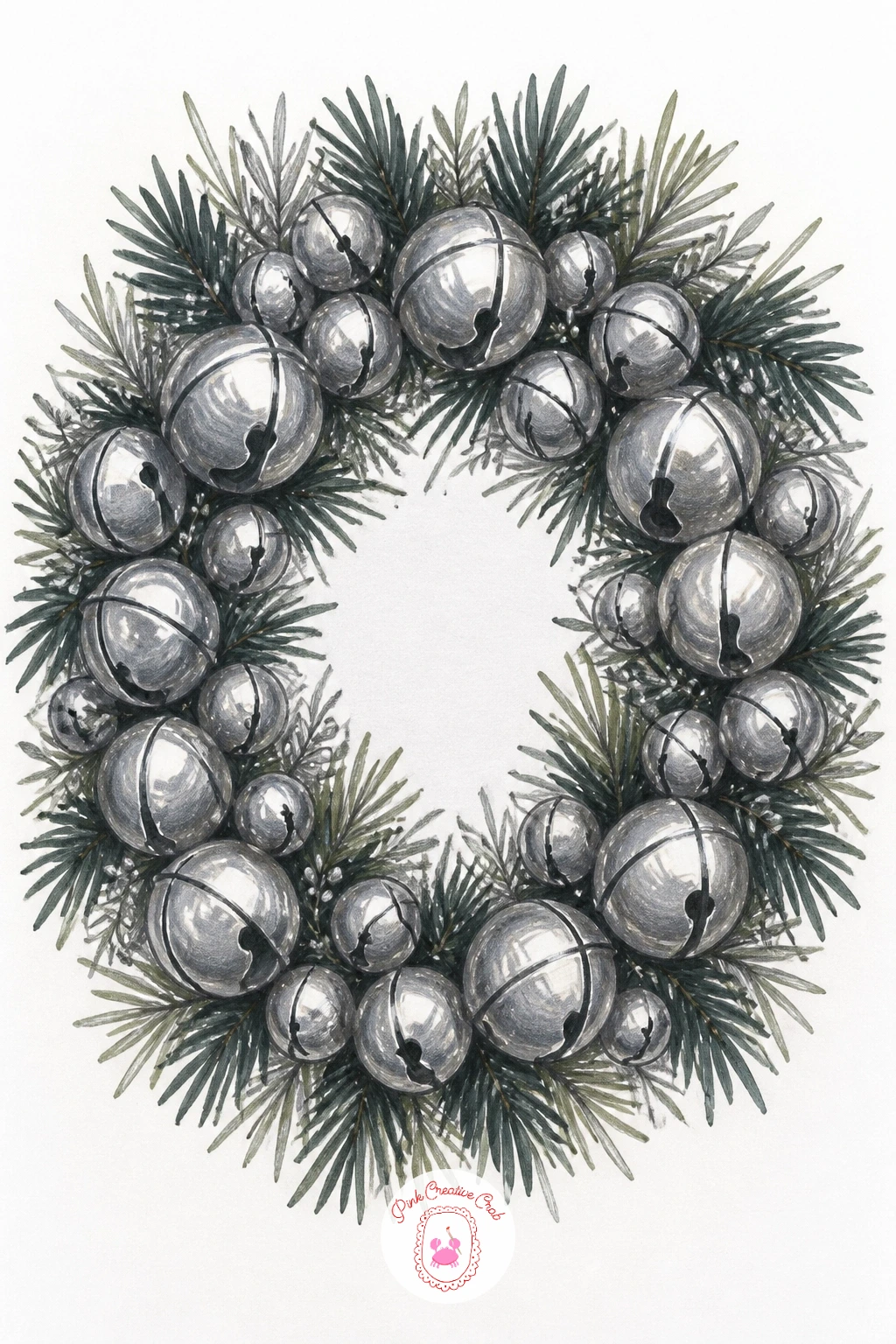 Silver Bell Wreath — Go for shine with a silver bell wreath, a good subject for practicing how metal catches light differently from fabric or foliage.