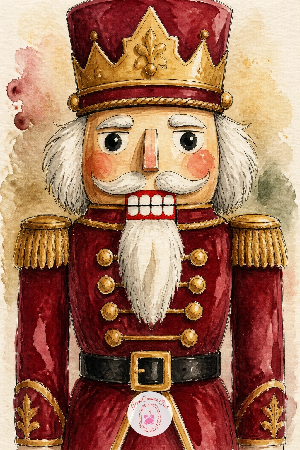 Velvet Coat Nutcracker — Once the basic soldier feels comfortable, try a nutcracker in a burgundy velvet coat with gold buttons and let the coat itself become