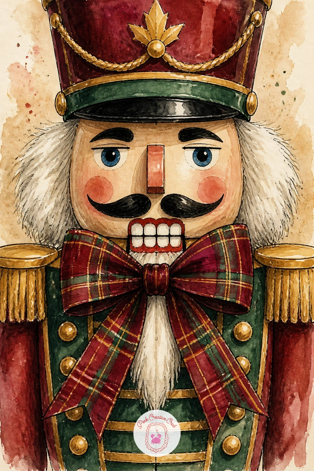 Nutcracker With a Tartan Bow — Add a cozier textile touch with a nutcracker with a tartan bow, a small detail that brings a new pattern into the palette