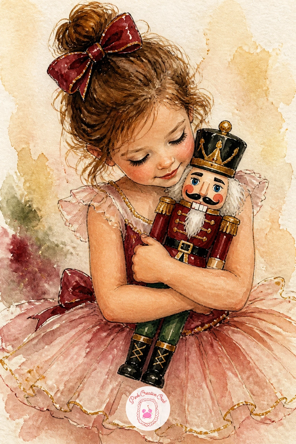 Little Girl With a Nutcracker Doll — Bring the story back to a child's perspective with a little girl in a tutu with a nutcracker doll, a tender pairing that