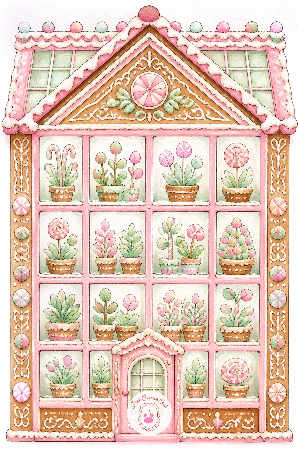 Gingerbread Greenhouse With Candy Plants — Turn to something leafier with a gingerbread greenhouse with candy plants growing inside its glass panels.