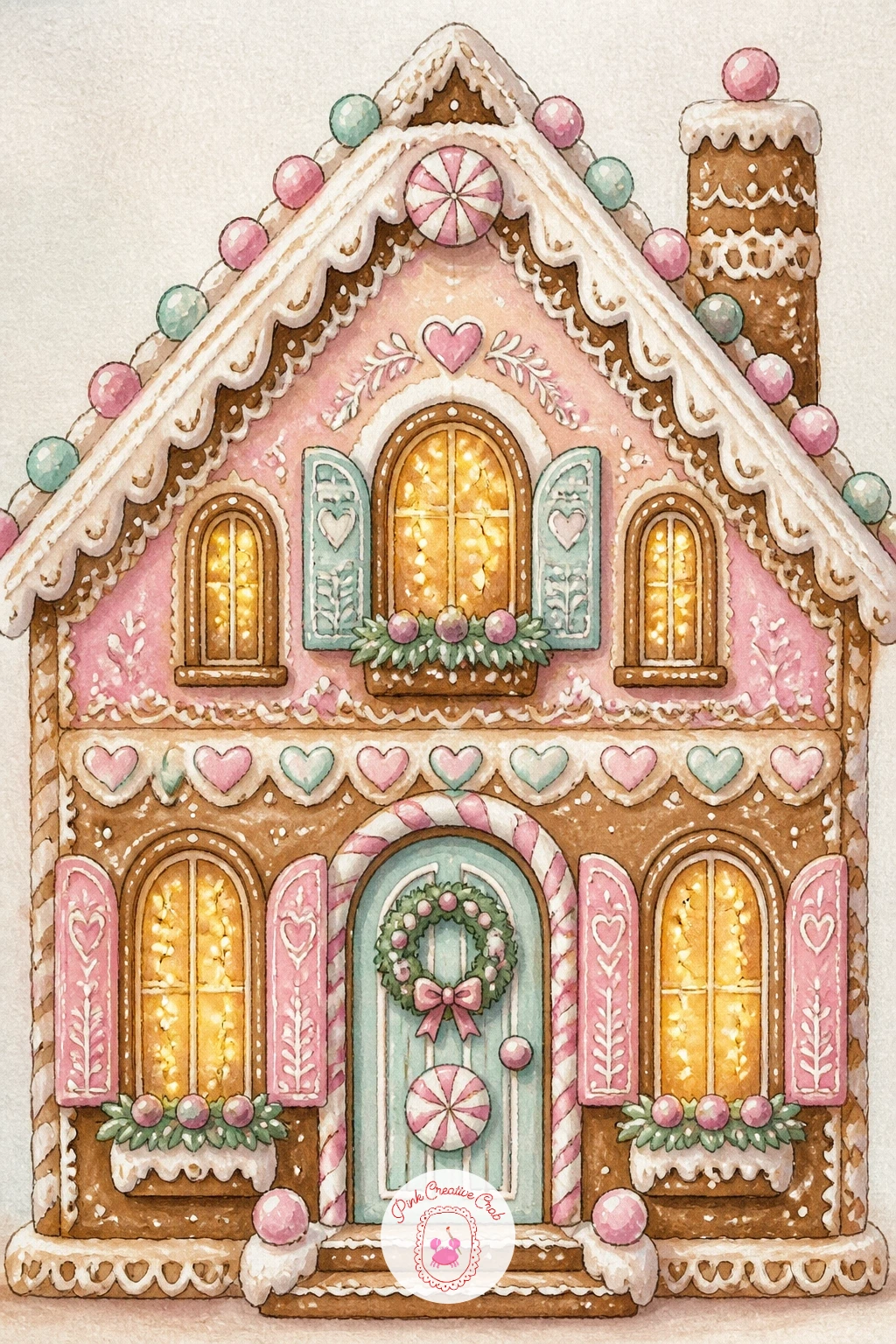 Gingerbread House With Fairy Lights Inside — Close the list on a warm note with a gingerbread house with fairy lights inside, glowing softly through its