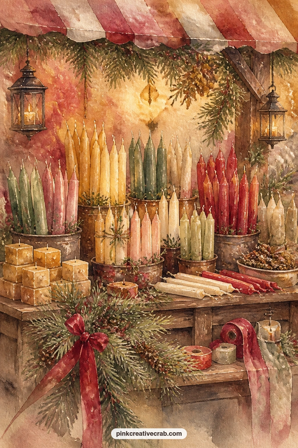 Candle Stall With Handmade Candles printable page — Write a short answer on this page to one question: which candle scent would you have bought, and why that