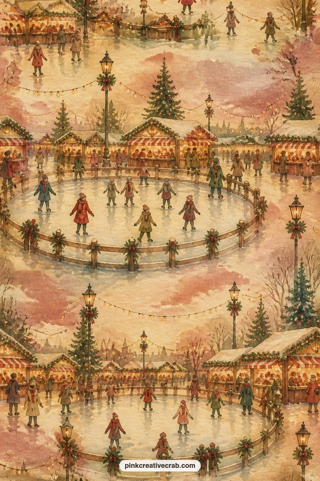 Skating Rink Beside The Market printable page — A single wide view works well for this page, so spend your five minutes trimming it clean rather than adding