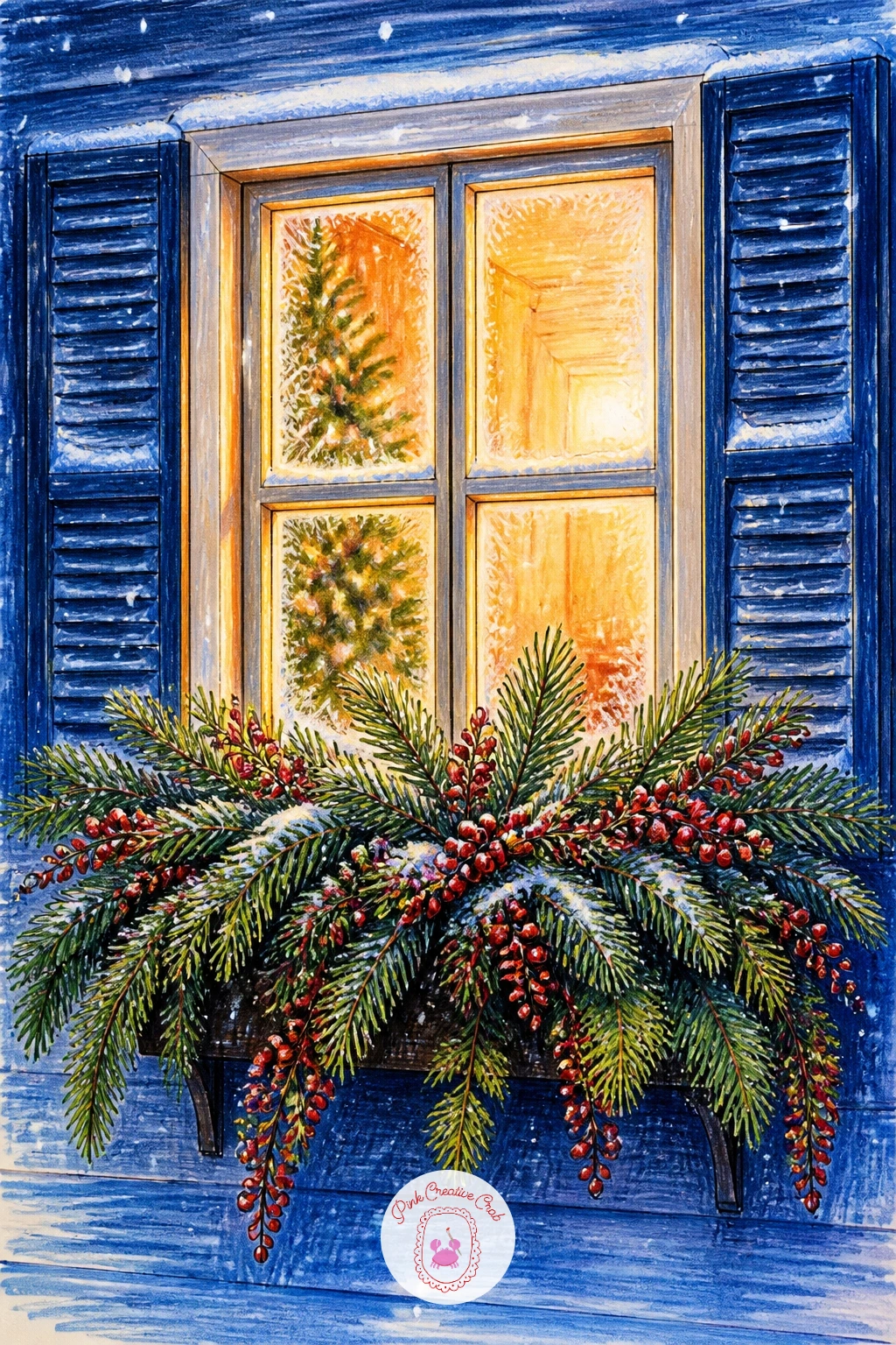 Window Box Overflowing With Pine and Berries — Build the window box itself first, a simple rectangular container sitting just below the window frame, then pile