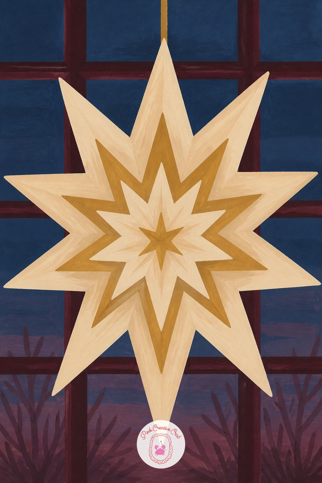 Layered Scandi Paper Star in a Window — Carry the graphic shapes over to a window with the layered Scandi paper star, the folded star ornament that hangs in so