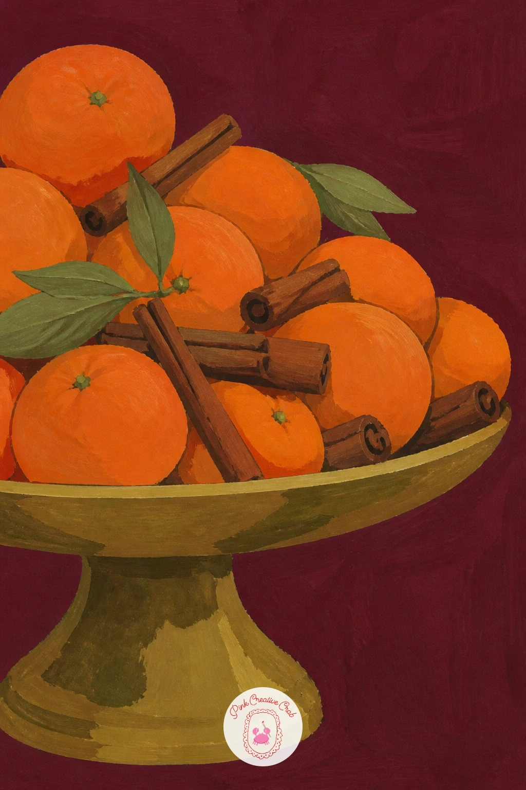Cake Stand of Clementines and Cinnamon Sticks — Move from one ornament to a full cake stand piled with clementines and cinnamon sticks, a styling trick that