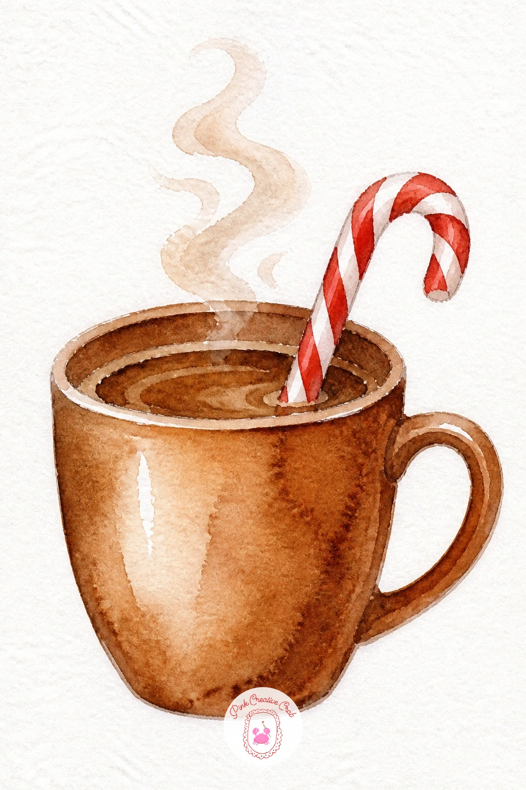 Coffee Cup With Candy Cane Stirrer — Move from plants to a cozy still life with a simple coffee cup, seen straight on with a candy cane propped inside it.