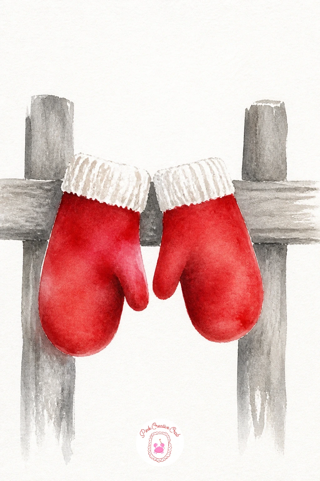 Pair Of Red Mittens On A Fence — Carrying the cozy feeling forward, this idea is two simple mitten shapes draped over a thin wooden fence line. Christmas