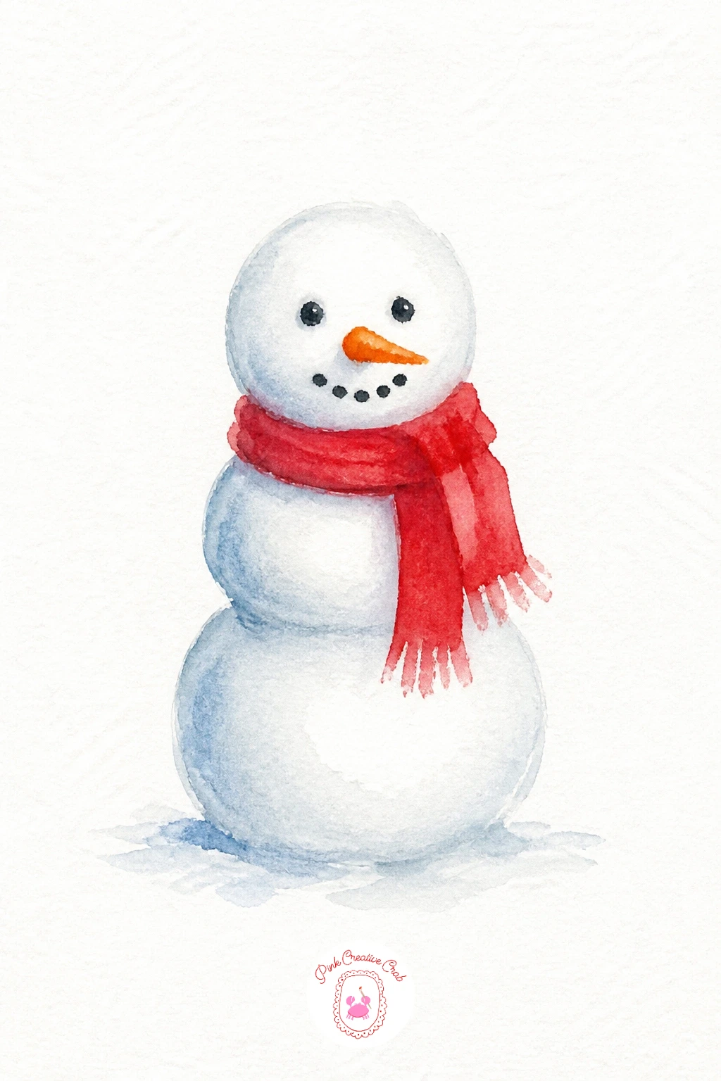Little Snowman With A Red Scarf — Comparing proportions matters most here, since a snowman reads correctly only when its shapes shrink in the right order.