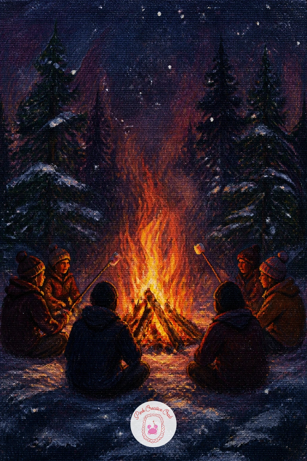 Bonfire With Friends Roasting Marshmallows — Warm things up further with a bonfire with friends roasting marshmallows, a scene where the light source sits low
