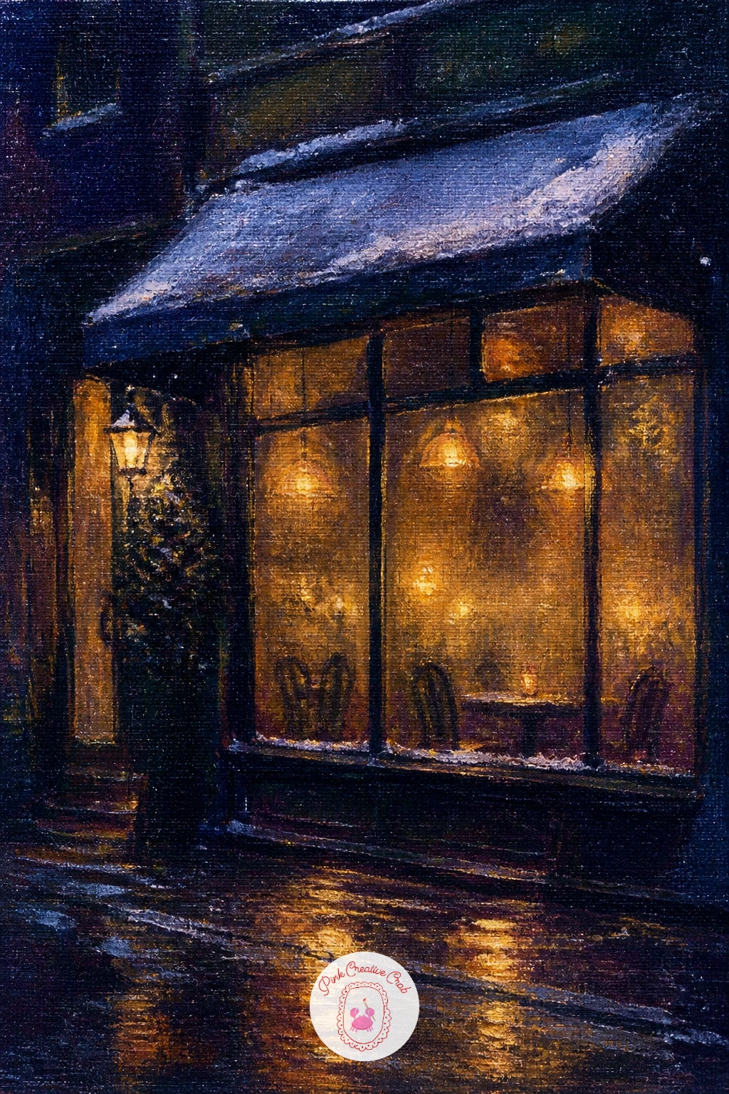 Café With Fogged Windows and Warm Light — Warm the mood back up with a café with fogged windows and warm light, a scene that uses soft blur instead of a sharp