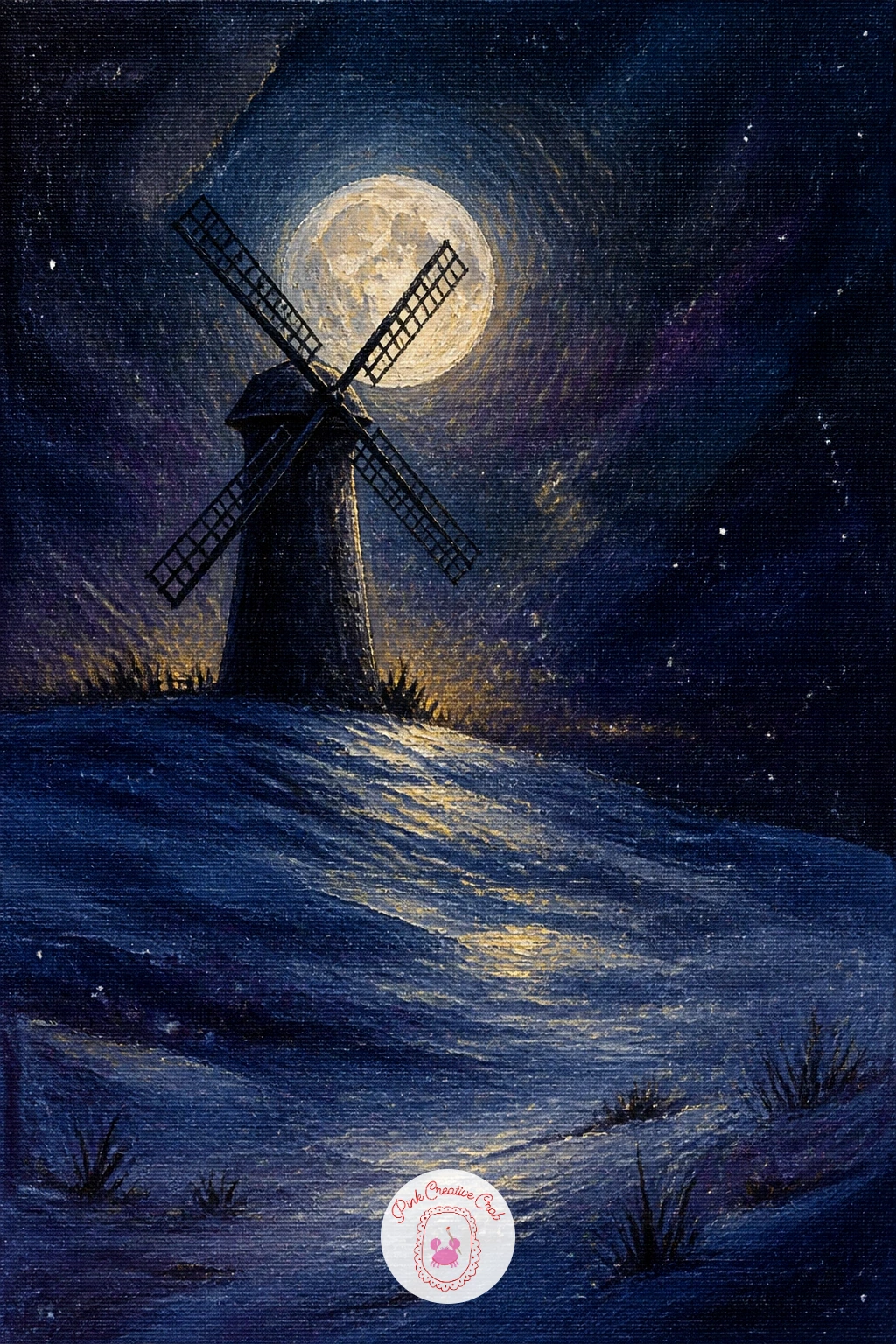 Windmill in Snow Under a Full Moon — Close the list with a windmill in snow under a full moon, a classic silhouette subject that works well as a calm final