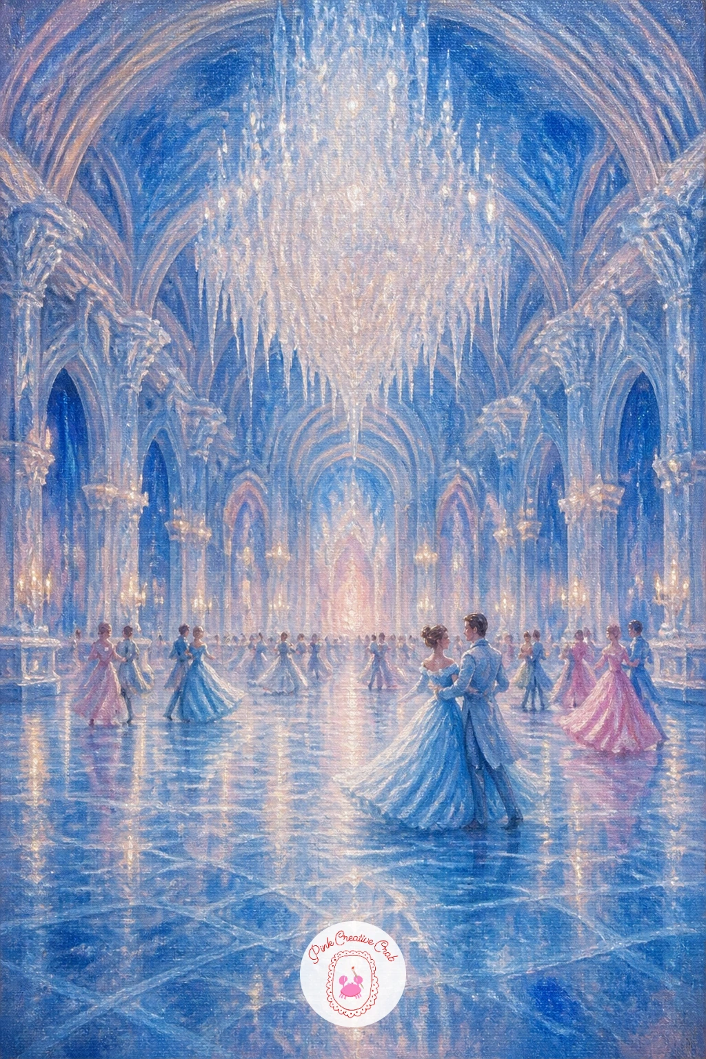 Ice Palace Ballroom — An ice palace ballroom is one of the more ambitious scenes on this list, so plan your light source before anything else. Winter