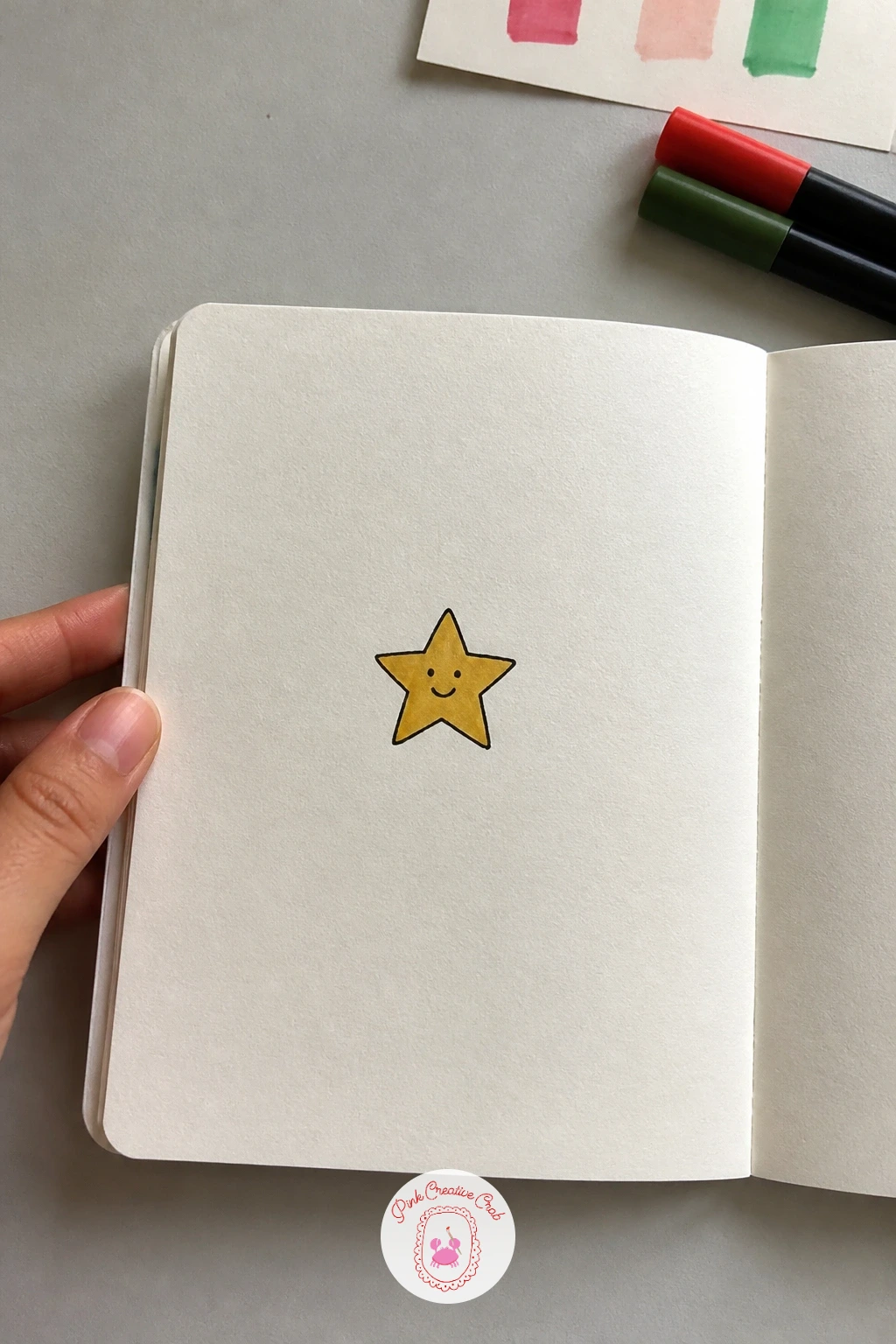 Star With A Tiny Face — Wind down with a star with a tiny face, a cheerful last doodle that works as a border filler or a stand-alone accent. Christmas card