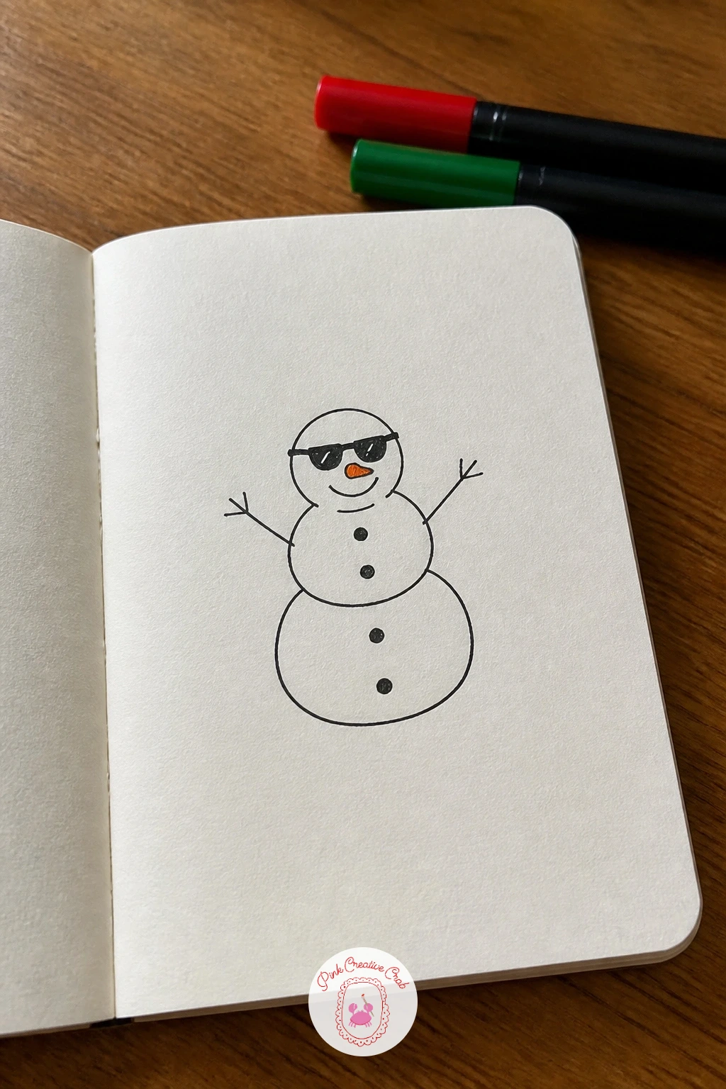 Snowman In Sunglasses — Close the list with a snowman in sunglasses, a familiar shape given one unexpected twist. Christmas card doodles