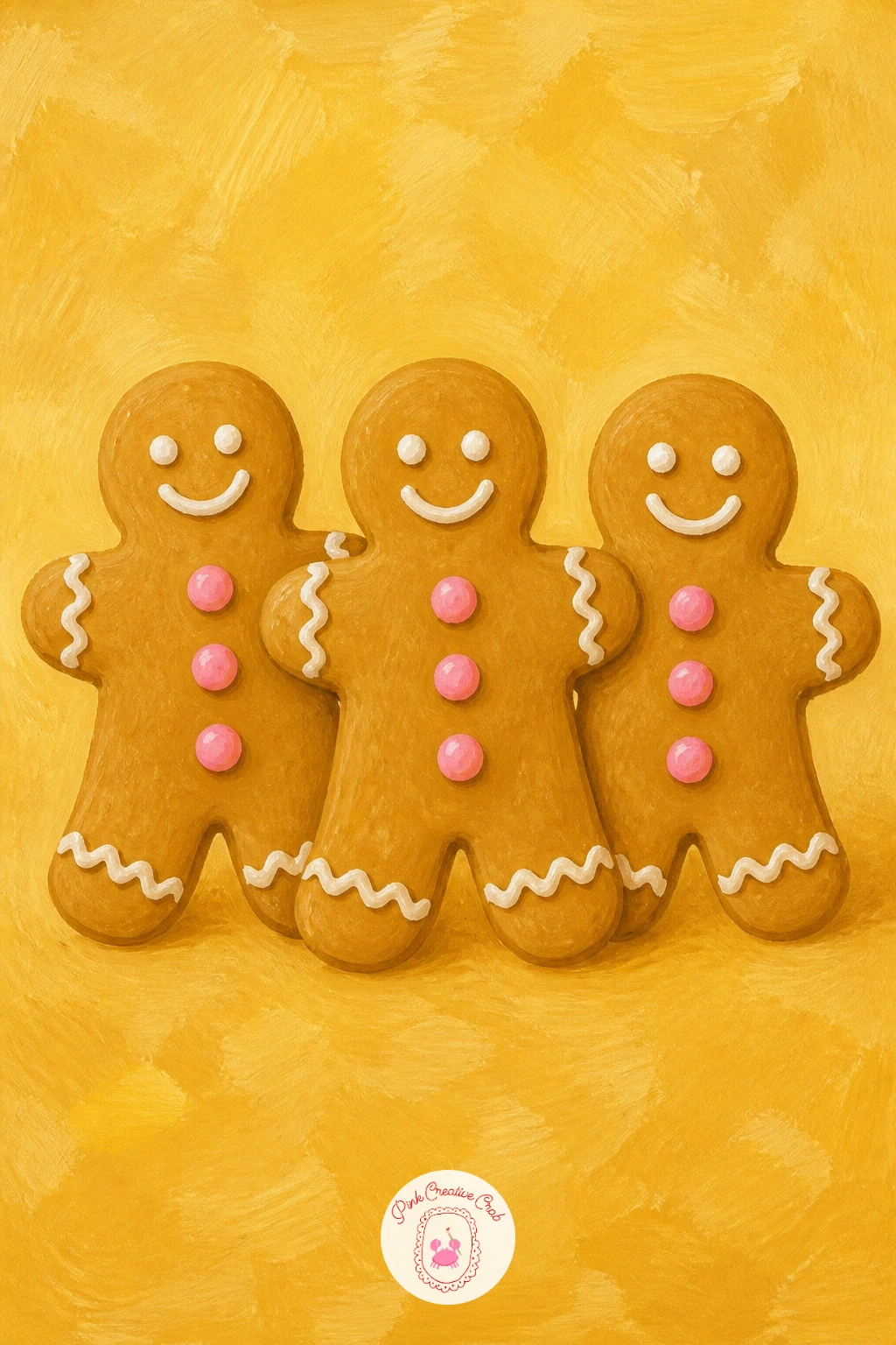 Gingerbread People With Pink Buttons — Gingerbread people with pink buttons is a classic for a reason, and it is forgiving if you keep the figures simple.