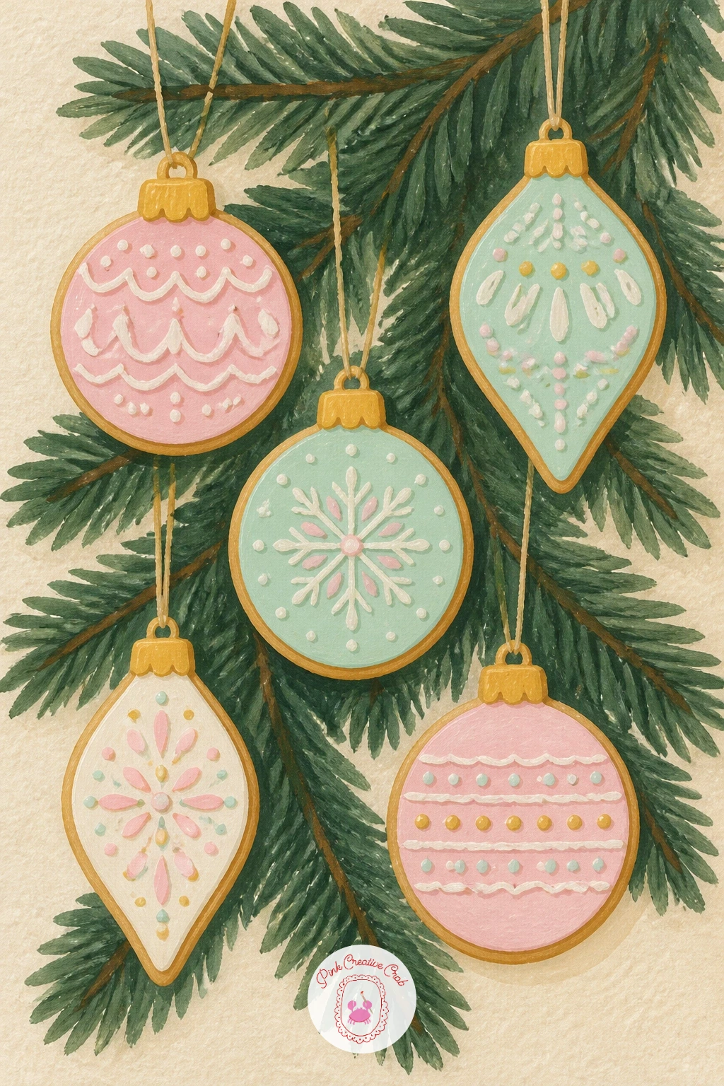Cookies Shaped Like Ornaments Hanging on a Tree — Cookies shaped like ornaments hanging on a tree is a fun twist since the cookies themselves become the