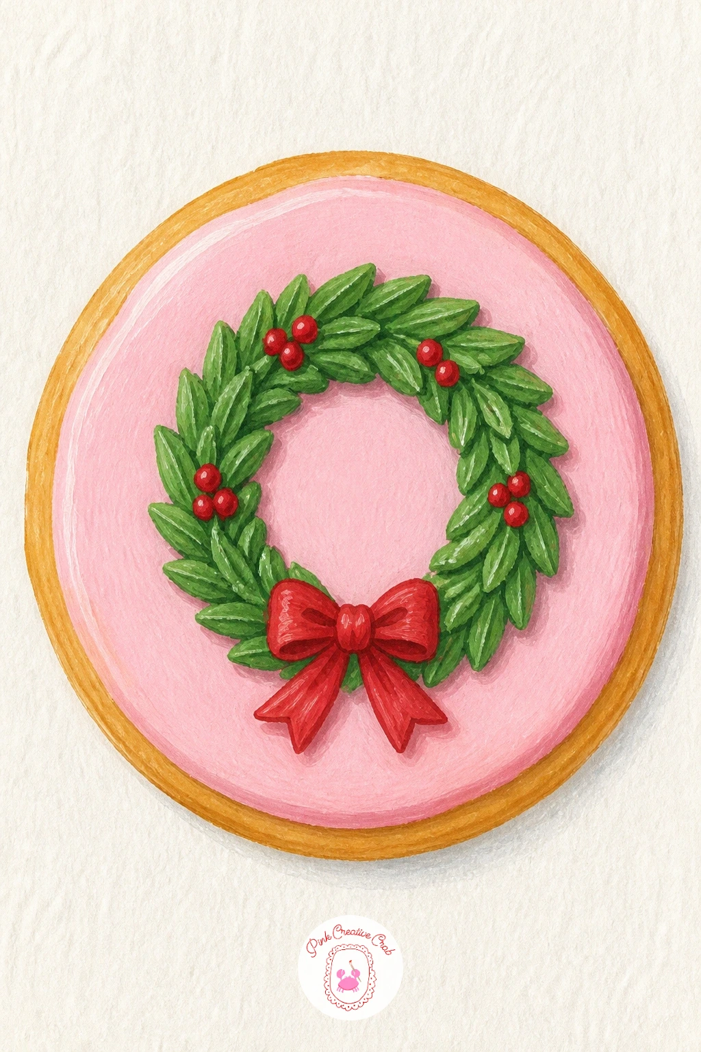 Cookies With Tiny Wreaths Piped On — Cookies with tiny wreaths piped on takes the icing detail into a small circular design that rewards a light hand.
