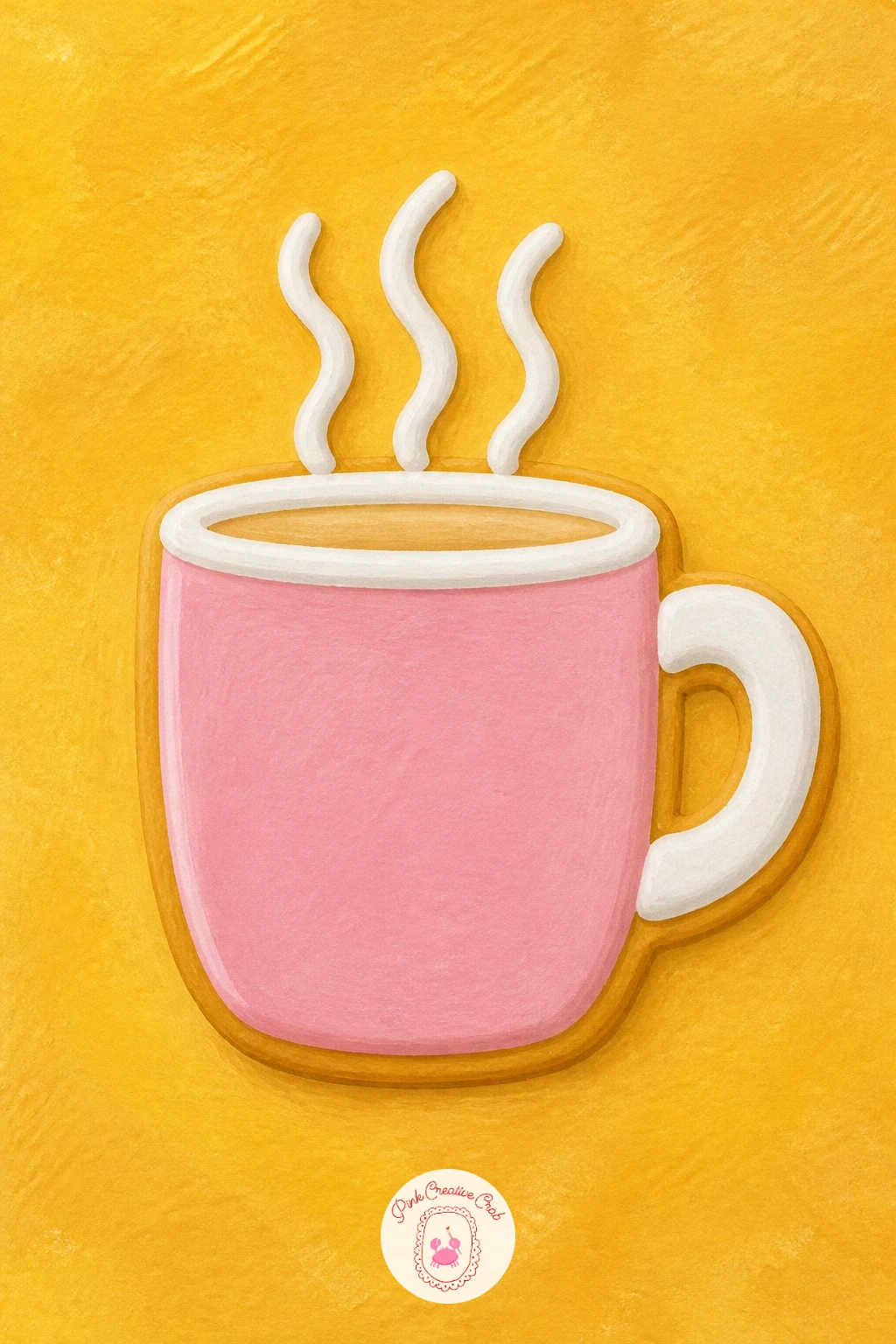 Mug Shaped Cookie With Steam Icing — A mug shaped cookie with steam icing plays with suggesting something that is not really there: the steam. Christmas