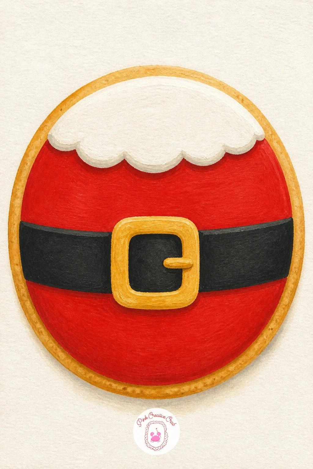 Santa Belly Cookies — Santa belly cookies, round cookies iced to look like Santa's red coat, belt and buttons, are one of this season's most shared trendy