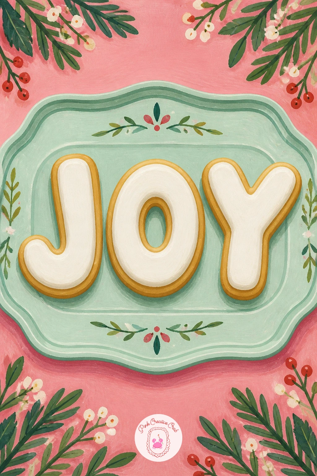 Cookies Spelling JOY on a Tray — Cookies spelling JOY on a tray closes the list with a composition that ties individually iced letter cookies into one tray