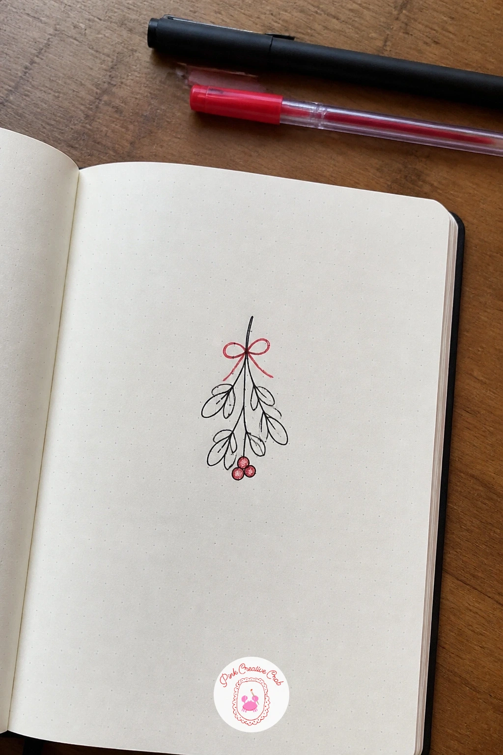 Mistletoe Sprig — Keep it quick after the wreath's patience: a small mistletoe sprig needs only a few lines. Simple christmas doodles