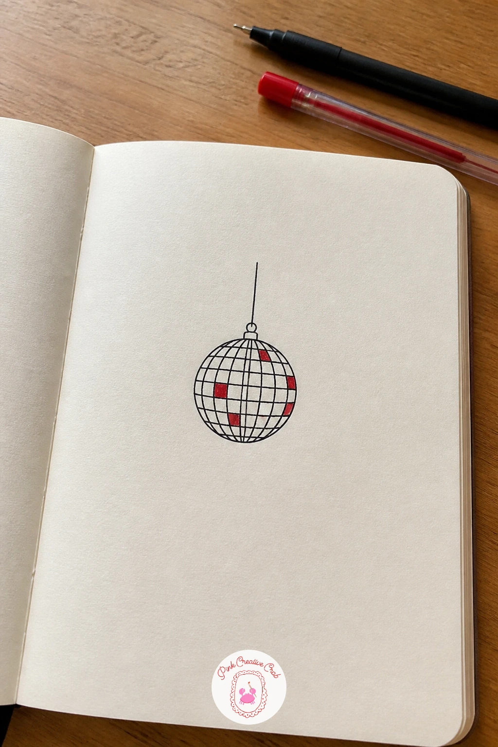 Disco Ball — Take a break from animals with a festive object: the disco ball. Simple christmas doodles