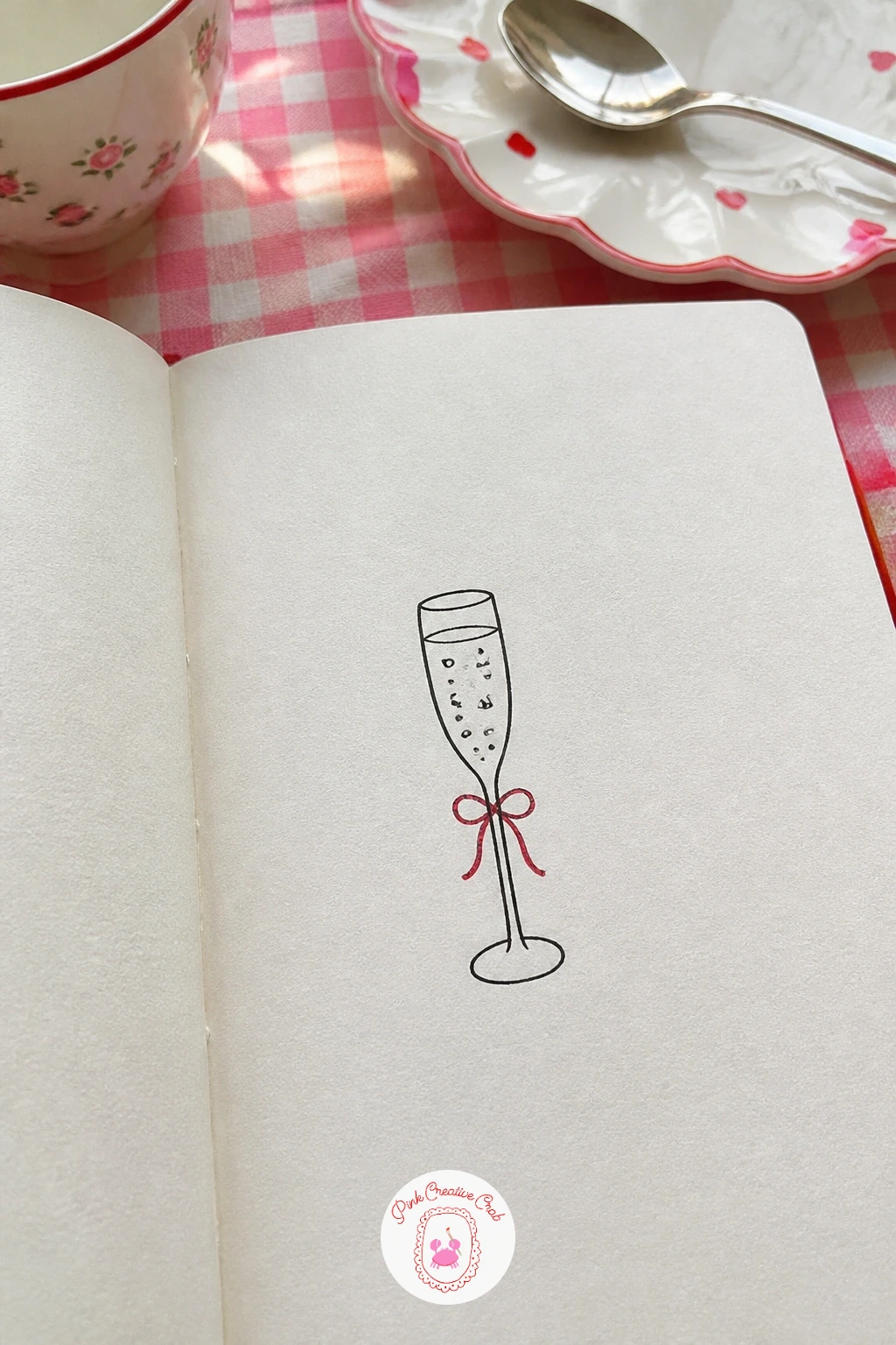 Champagne Glass — Draw a quick celebratory object next: a tall champagne flute. Simple christmas doodles