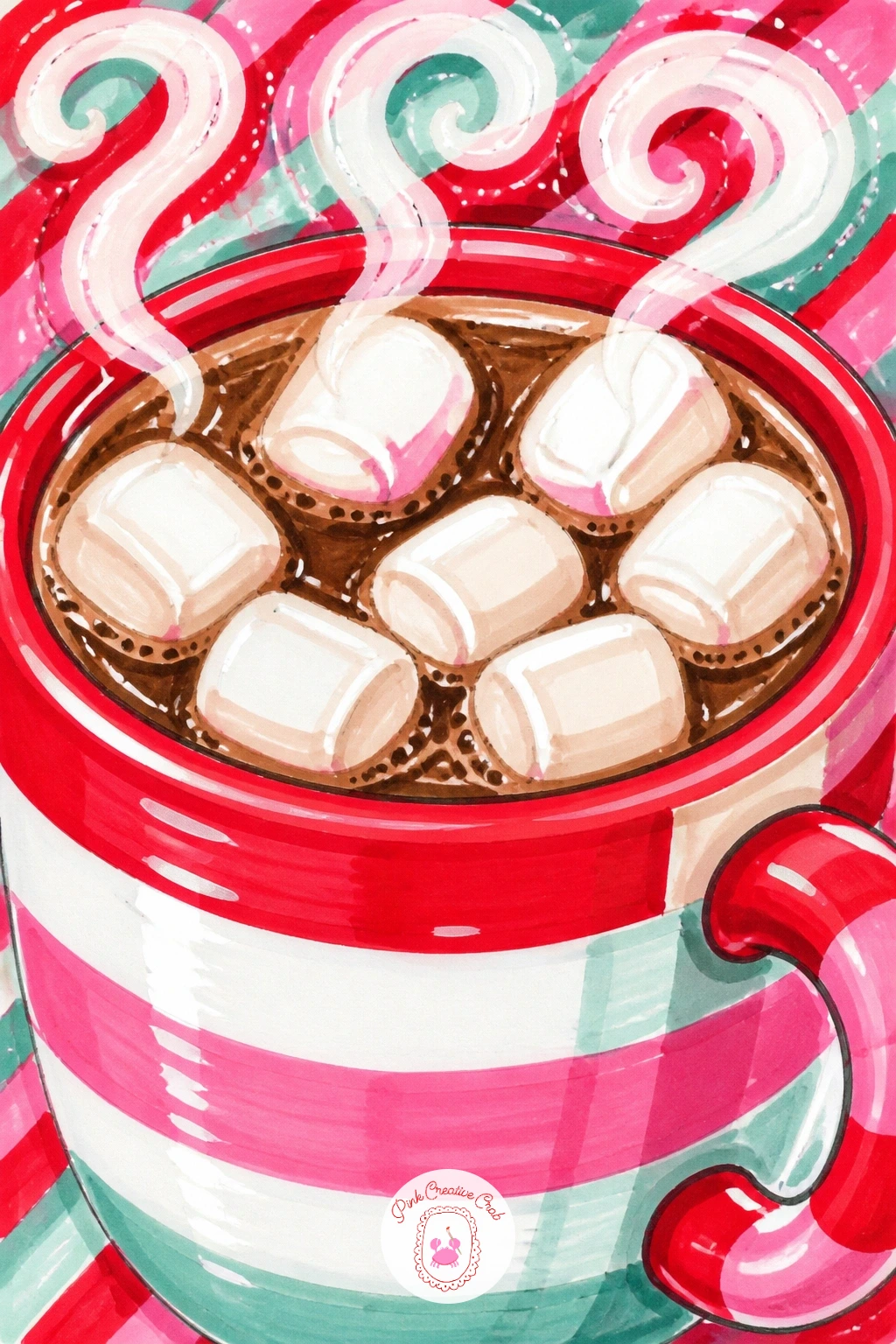 Marshmallows Floating in Cocoa — Step away from hard candy for a moment with a simple mug of cocoa, marshmallows floating on top, steam curling up from the