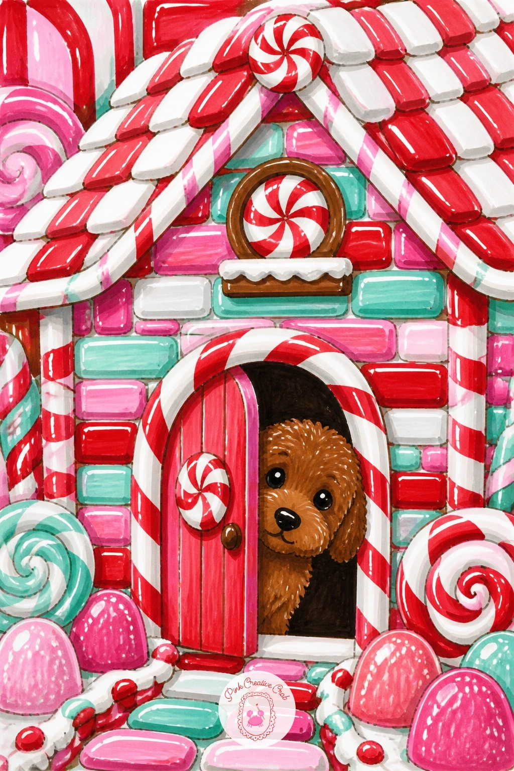 36 Christmas Candy Drawing Ideas in a Playful Sweet-Shop Maximalist Style