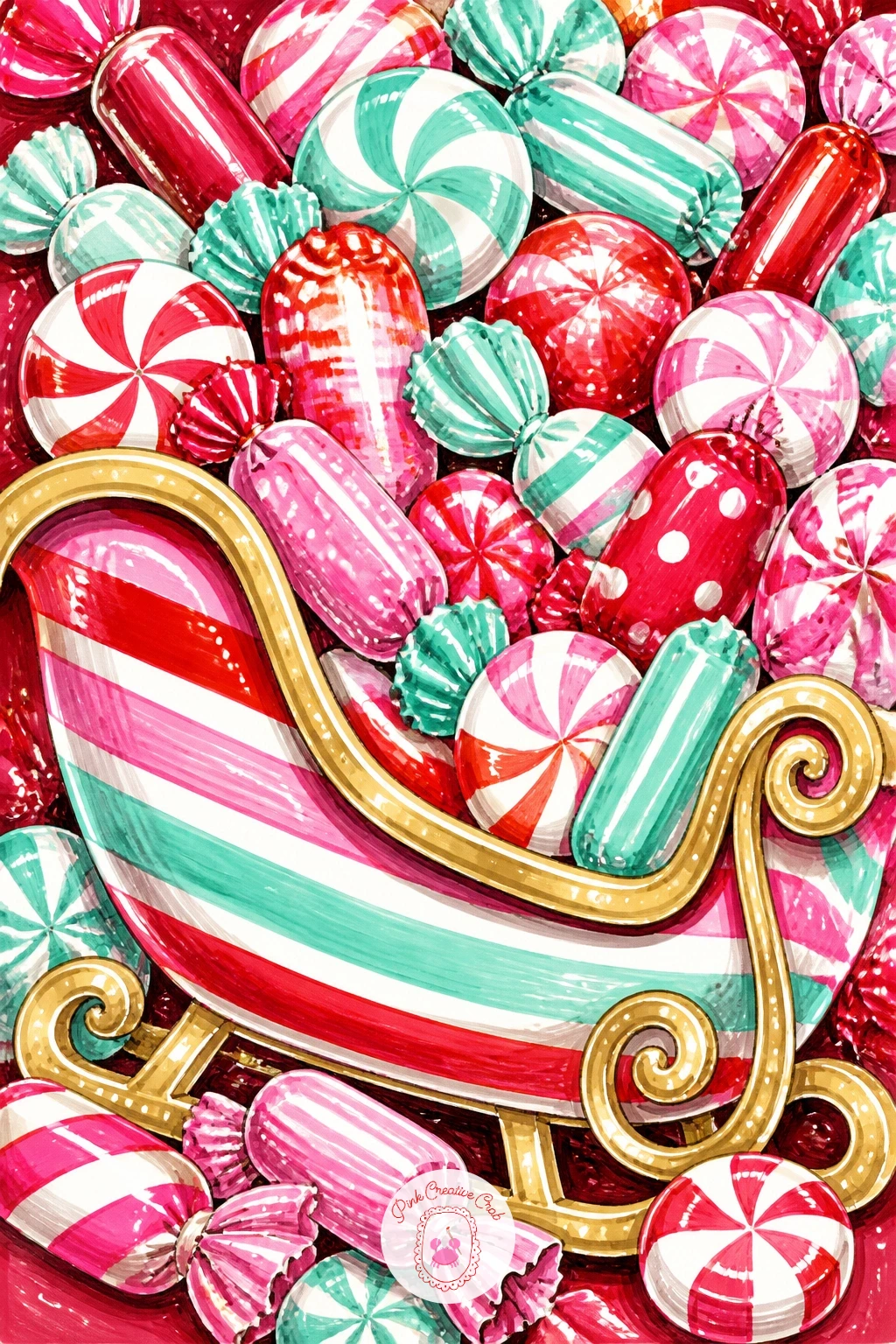 Sleigh-Shaped Candy Dish — Shape a candy dish like a small sleigh, curved runners and a scooped body, piled high with mixed sweets spilling slightly over the