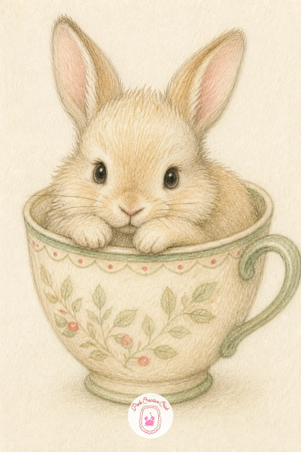 Bunny in a Teacup — Scale things right down with a bunny in a teacup, a charming subject that plays with size on purpose. Christmas bunny drawing