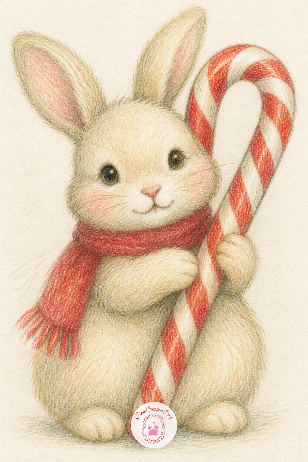 Bunny With a Candy Cane — Keep things simple again with a bunny with a candy cane, one of the quickest pieces in this whole set to finish. Christmas bunny
