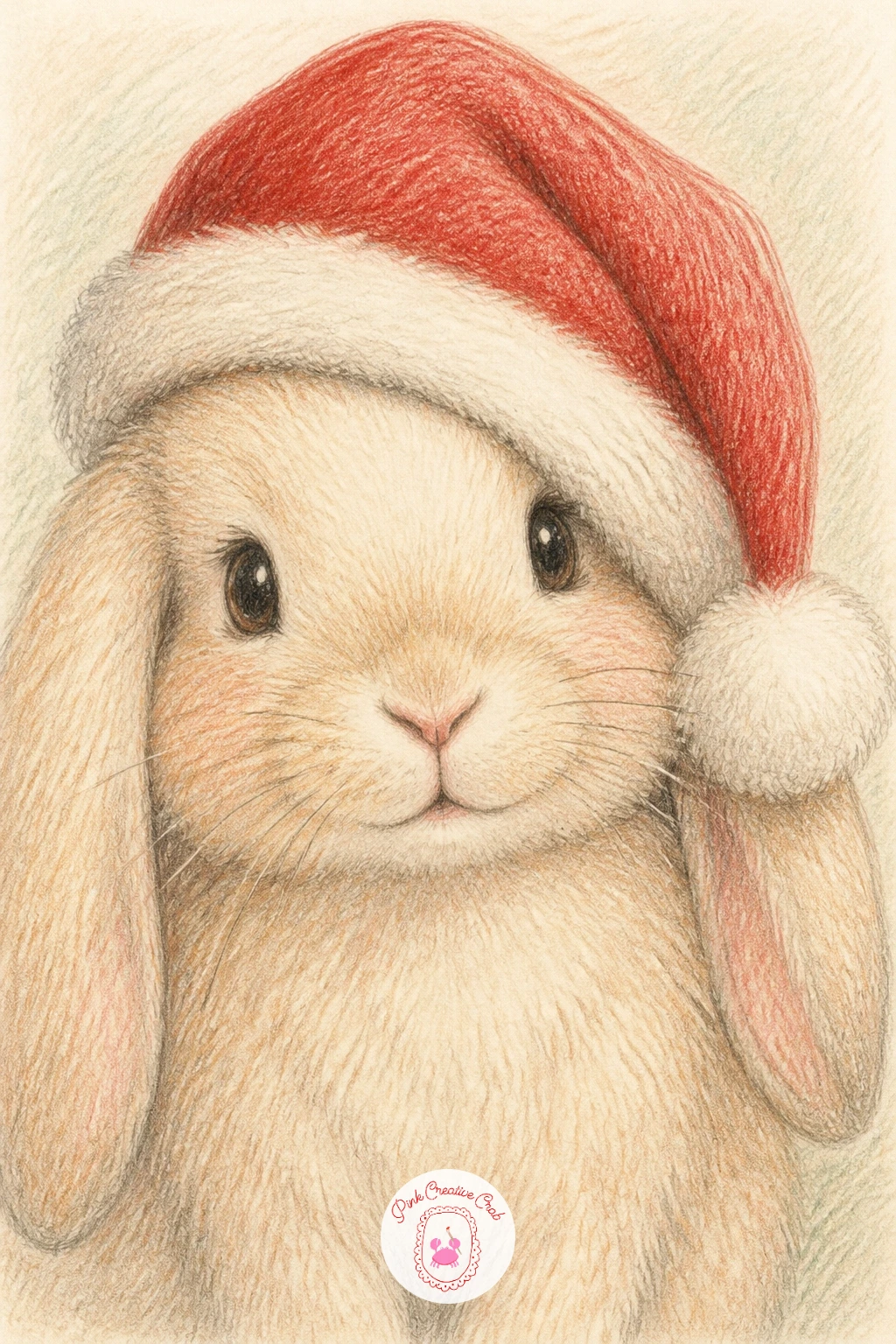Bunny Wearing a Santa Hat — Return to a classic with a bunny wearing a Santa hat, simple and instantly festive. Christmas bunny drawing