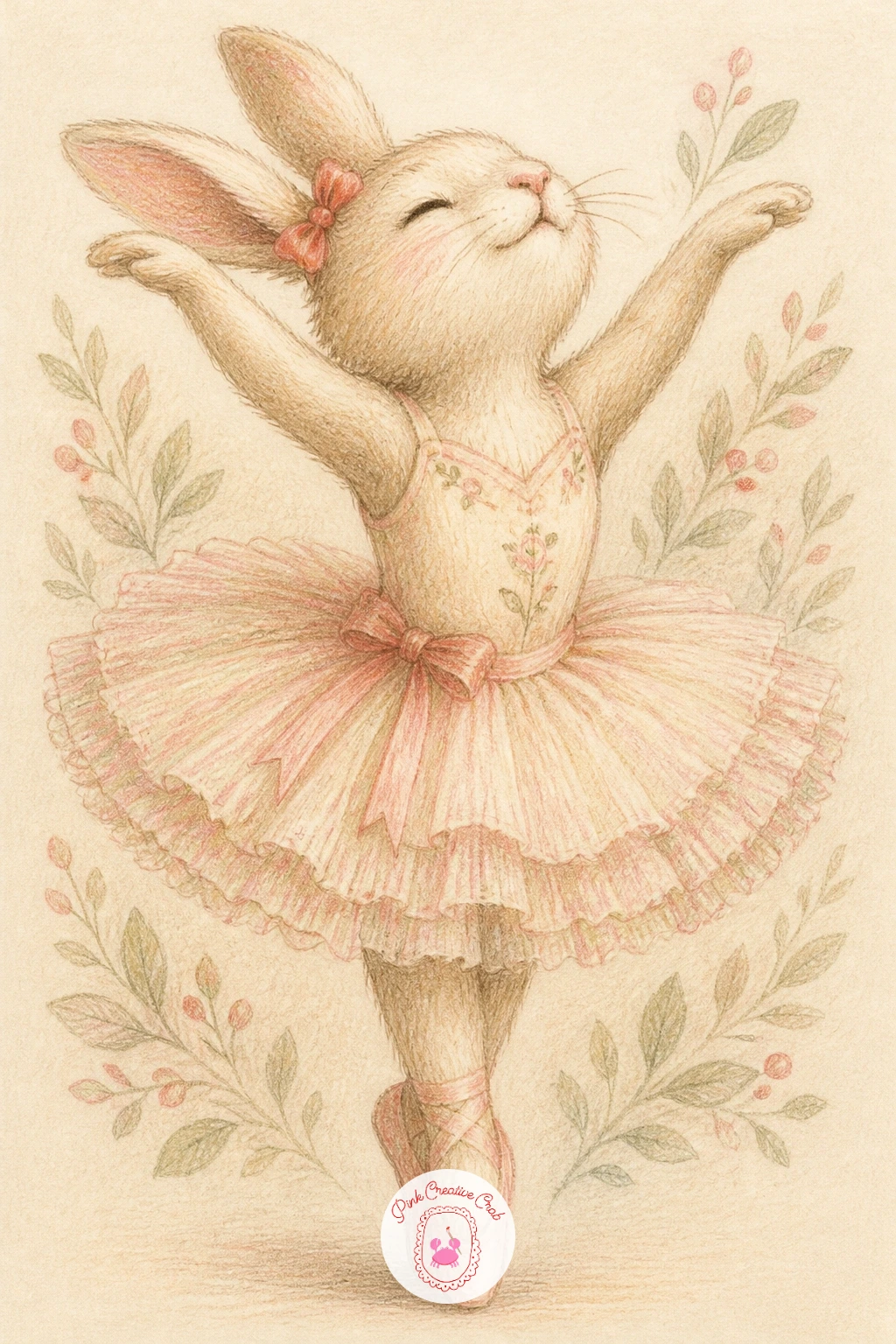 Bunny Ballerina in a Tutu — Close the set with a bunny ballerina in a tutu, a bit of grace and movement to finish on. Christmas bunny drawing