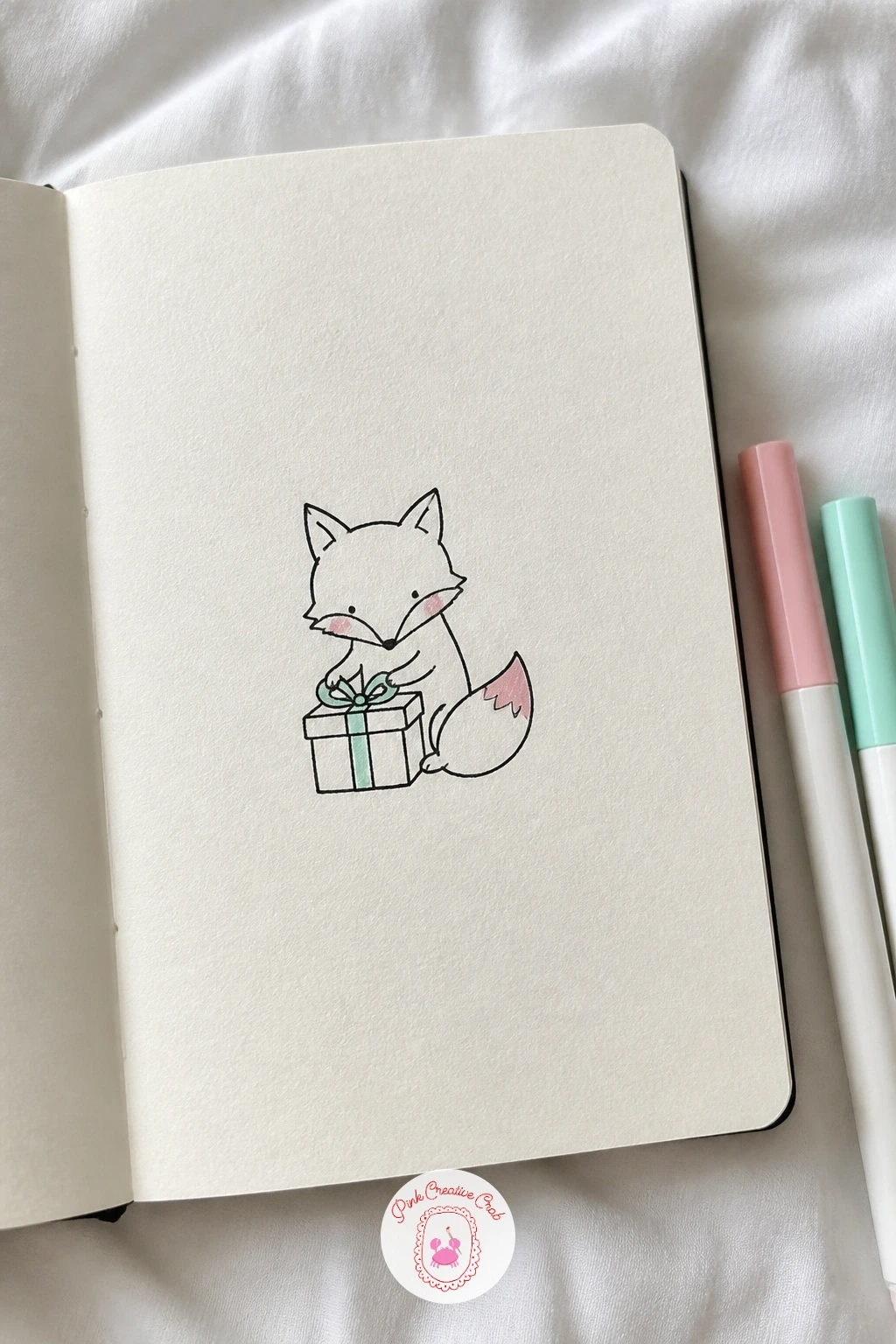 Fox Wrapping a Present — Fox Wrapping a Present gives you two shapes to balance: a sitting fox with a long bushy tail curled around its feet, and a small gift