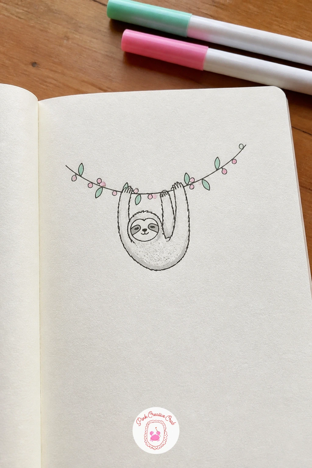 Sloth Hanging From a Garland — Sloth Hanging From a Garland is a relaxed, slow moving character that pairs perfectly with a draped prop. Christmas drawing