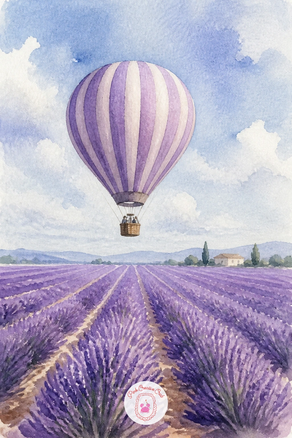 Balloon Over A Lavender Field — After the greens of Tuscany, a lavender field gives you a chance to play with a completely different palette built on violets