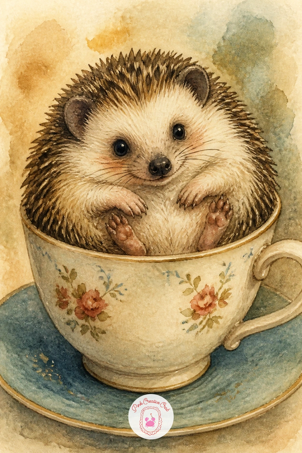 Hedgehog In A Teacup — Start with the easiest hedgehog on this list: one curled up inside a teacup, as if someone set it down on a saucer by mistake.