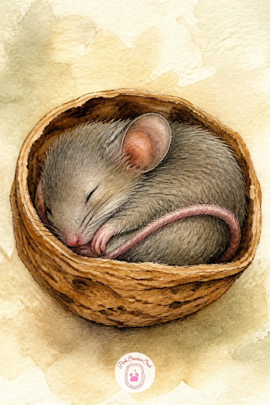 Mouse In A Walnut Shell Bed — Tuck a tiny mouse into half a walnut shell as a makeshift bed, one of the smallest and most charming scenes on this list.