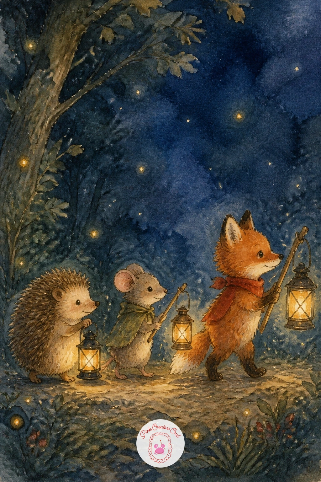 Woodland Lantern Parade — Close out the collection with the most involved scene on this list: a small line of woodland animals walking together, each carrying