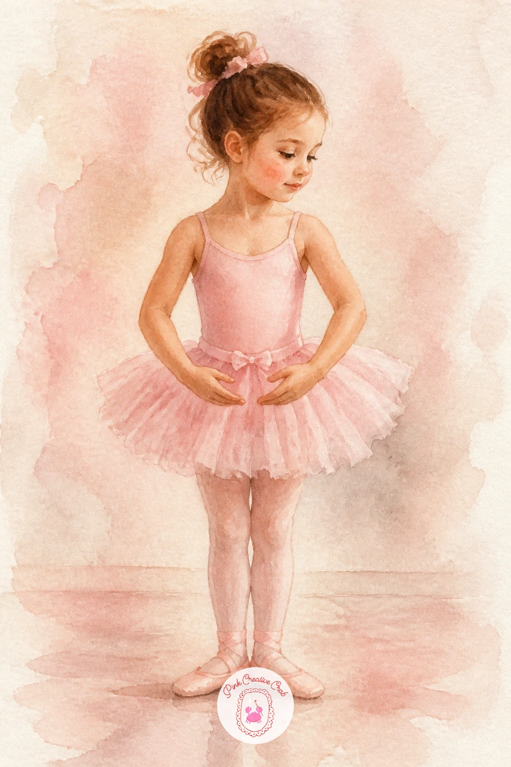 A Little Girl in Her First Ballet Class — Switch gears with a little girl in her first ballet class, a softer and more wobbly scene than the professional