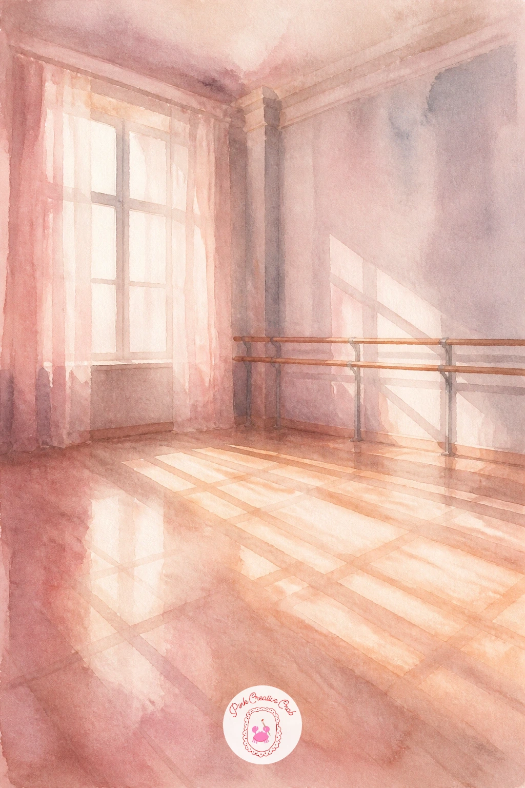 Studio with Sunlight on the Floor — Step back from the figure entirely for a ballet studio with sunlight on the floor, a quieter scene that lets you focus