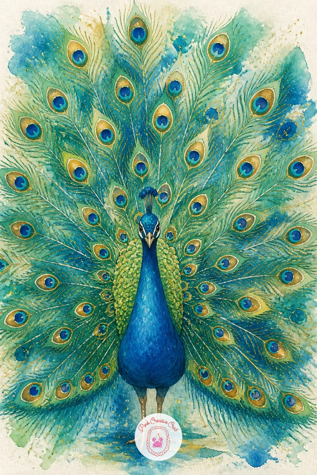 Peacock With Tail Fully Open — Start with the easiest confidence builder in the whole list: a peacock with its tail fully open, fanned out like a jeweled