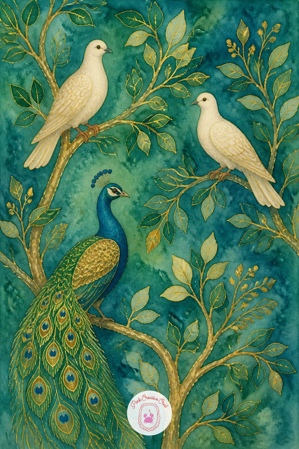 Birds on a Hand-Painted Wallpaper Panel — Step into full decorative mode with birds on a hand-painted wallpaper panel, a design-led piece inspired by the