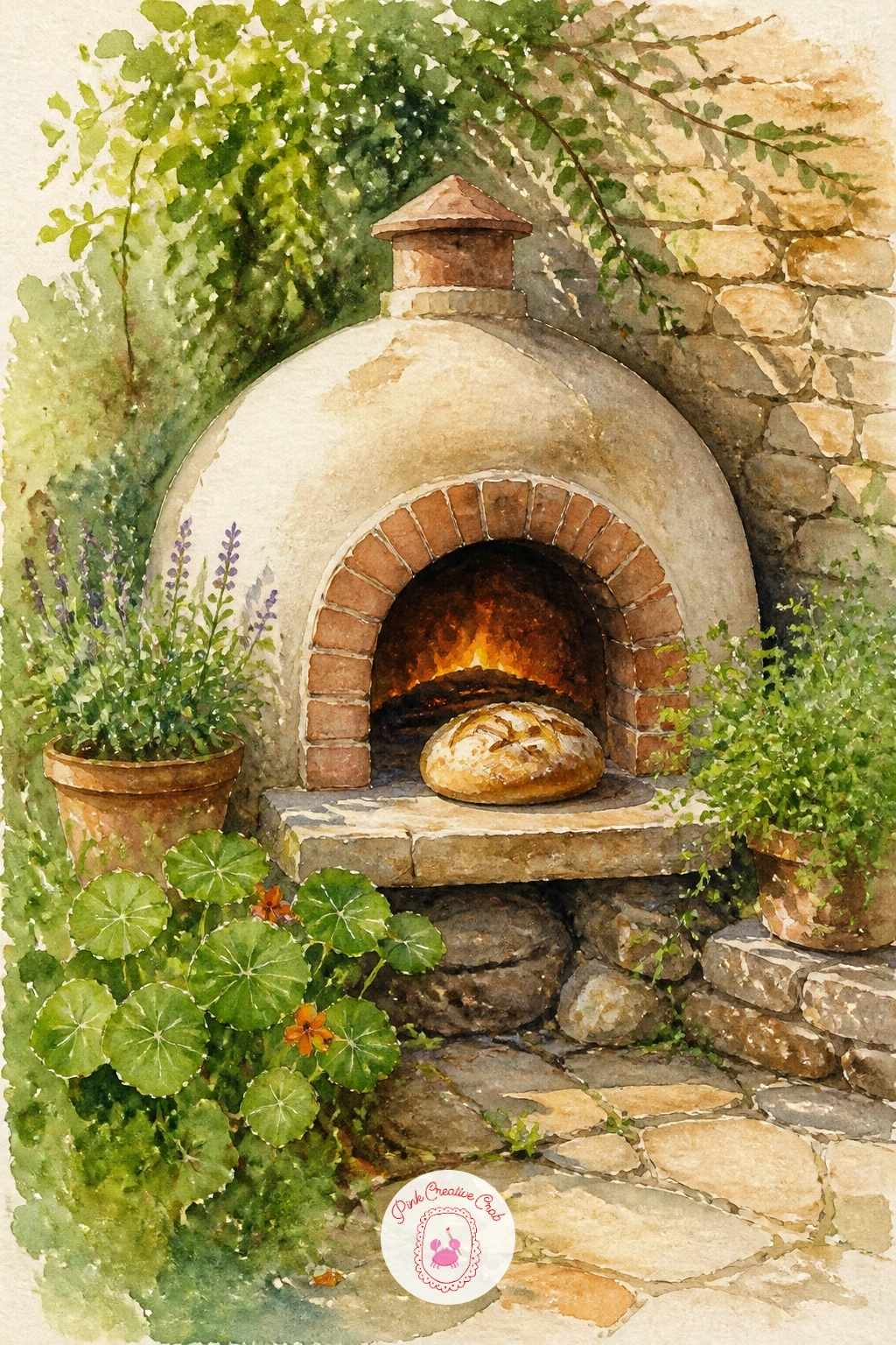 Bread Oven in a Garden — This is the most landscape-leaning idea on the list: a small outdoor clay or brick bread oven tucked into a garden corner. Bread