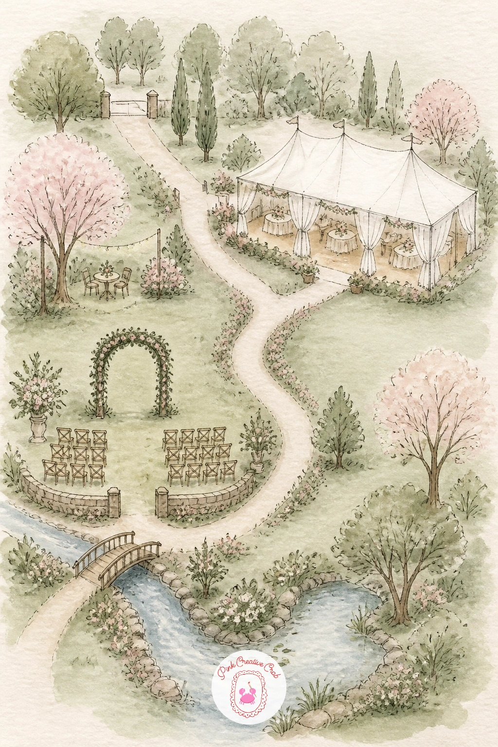 Map of a Wedding Venue — Keep the personal theme going with a map of a wedding venue, real or dreamed up, the kind a guest might find tucked in an invitation.