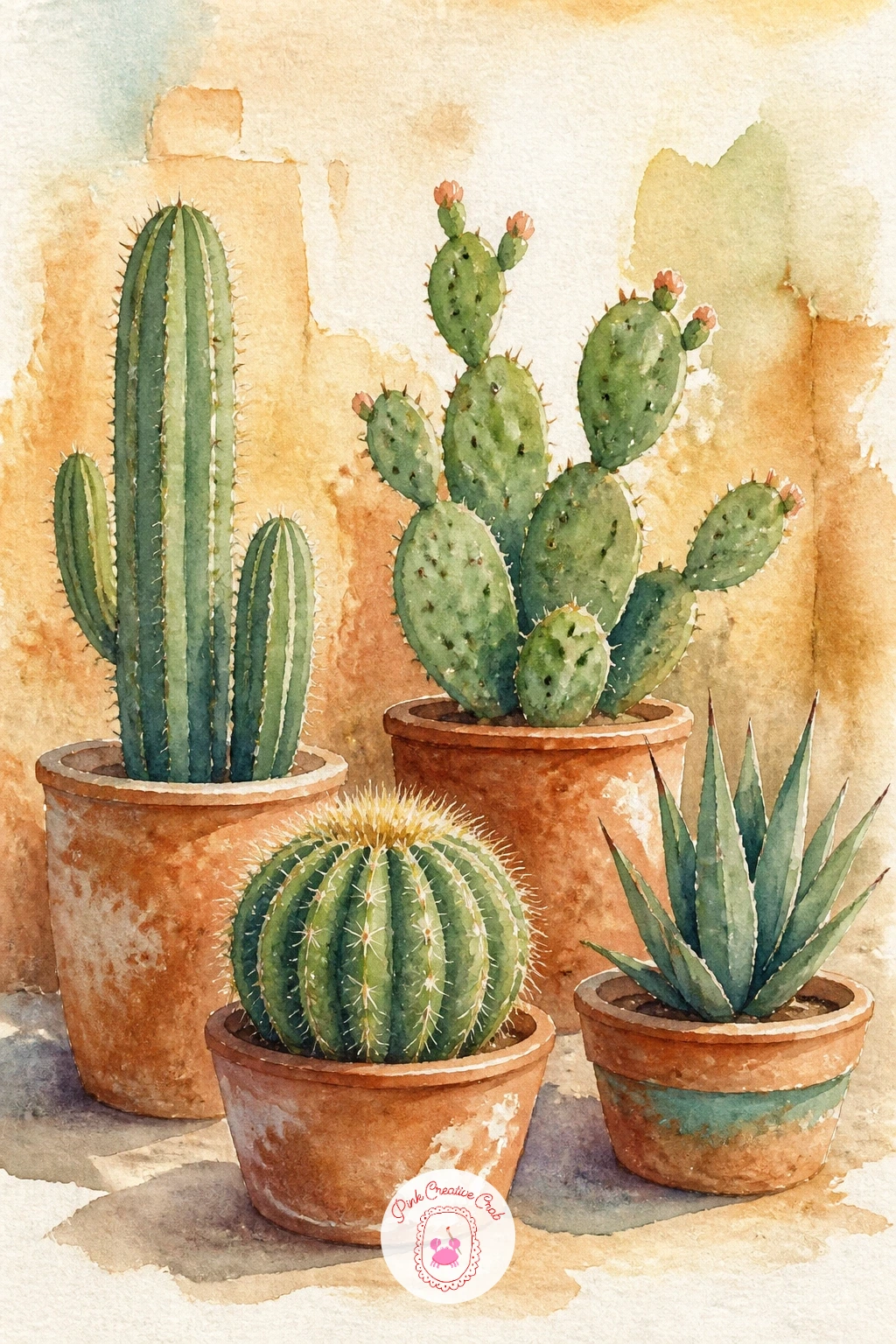 29 Watercolor Desert Landscape Ideas With Moroccan Dunes, Cacti and Warm Earth Tones