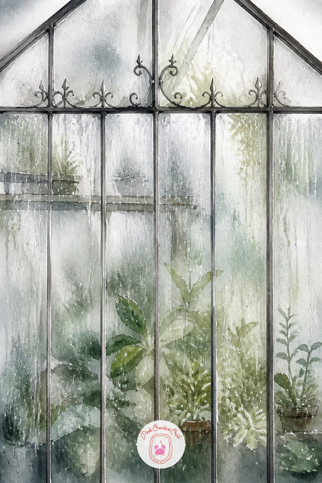 Greenhouse With Fogged Glass After Rain — Fogged glass is really just an excuse to paint soft edges everywhere, which makes this one of the more forgiving
